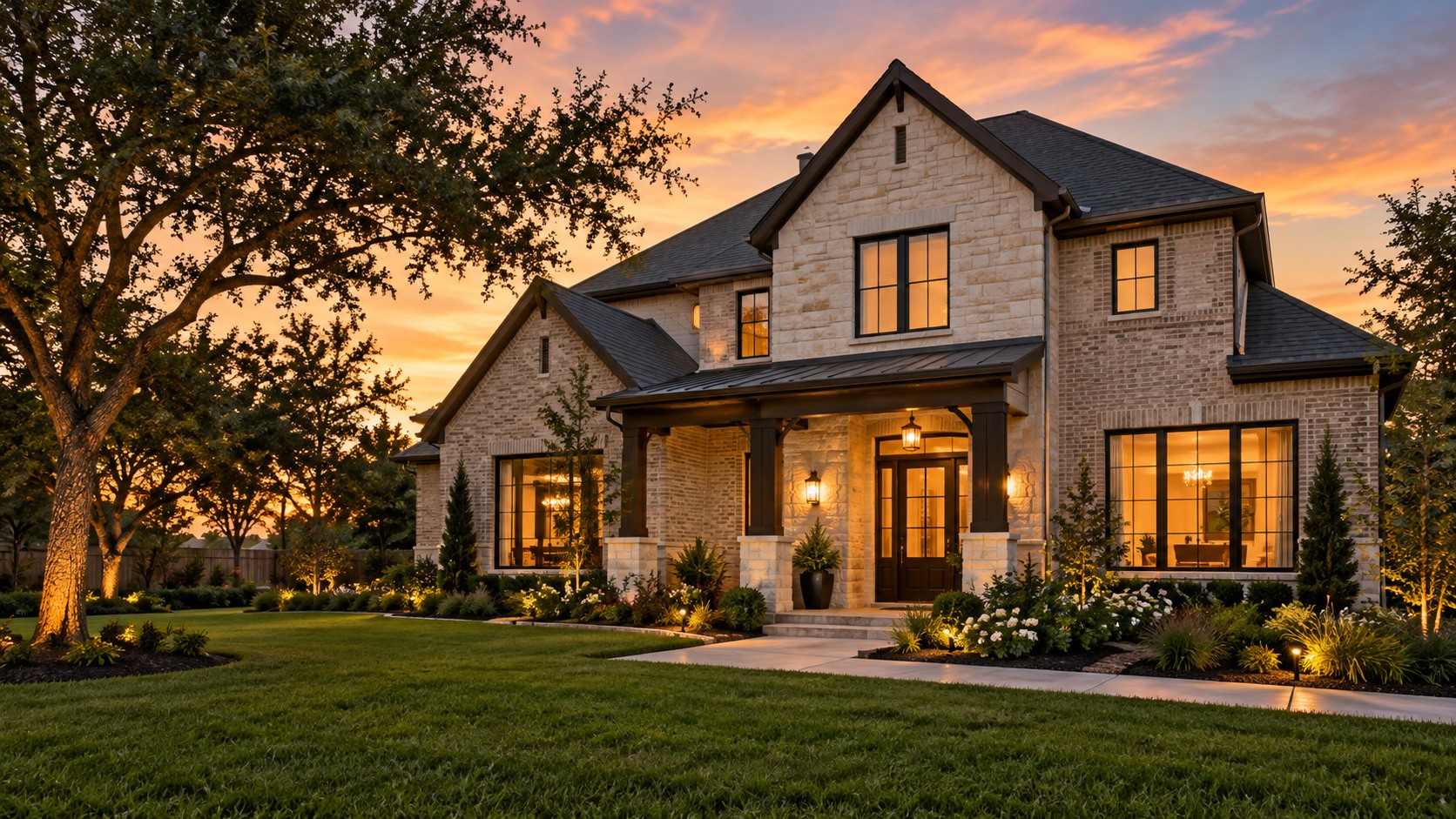 Illustrative welcoming Texas home